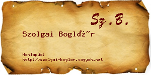 Szolgai Boglár névjegykártya